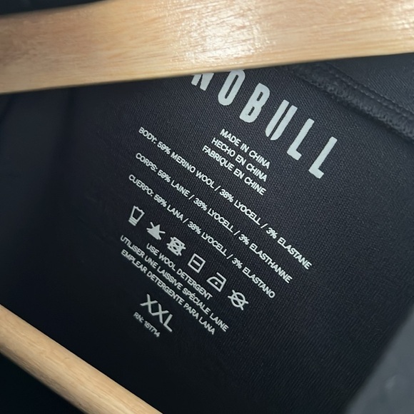 NOBULL Men's Blended Merino Wool Mock Neck Long Sleeve Shirt Black XXL NWT - Picture 8 of 10